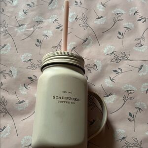 Starbucks pink Mug with Straw